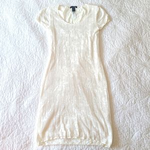 Mango White Fitted Dress